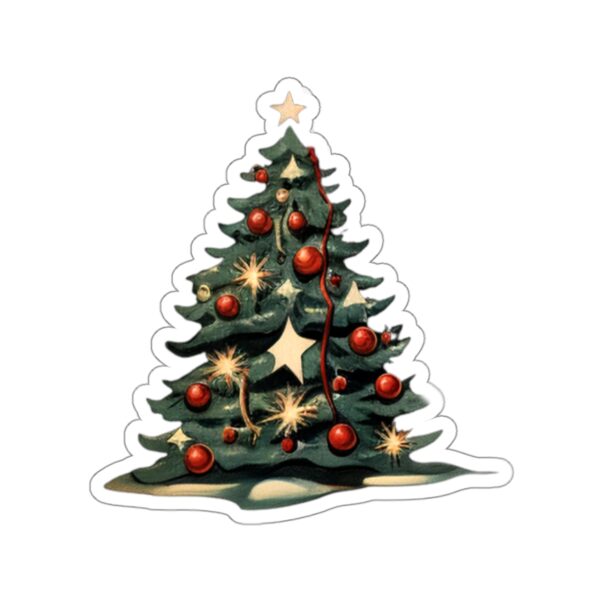 Retro Christmas Tree Kiss-Cut Sticker - Image 13