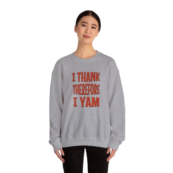 I Thank Therefore I Yam Thanksgiving Unisex Heavy Blend™ Crewneck Sweatshirt - Image 15