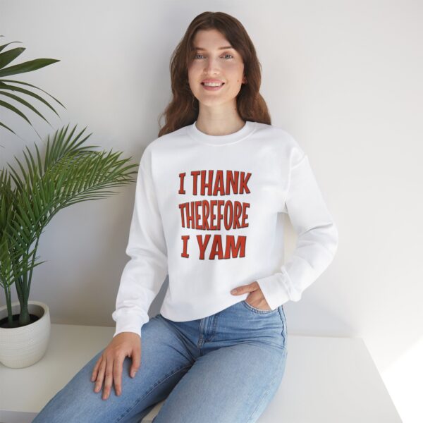 I Thank Therefore I Yam Thanksgiving Unisex Heavy Blend™ Crewneck Sweatshirt - Image 6