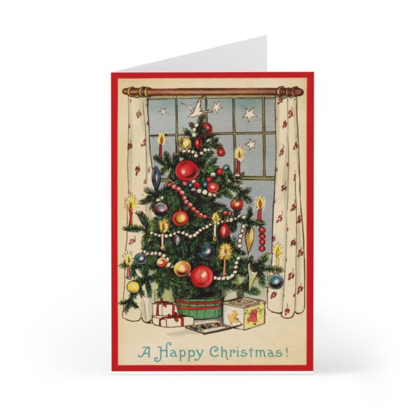 Retro Christmas Tree Greeting Cards (7 pcs)