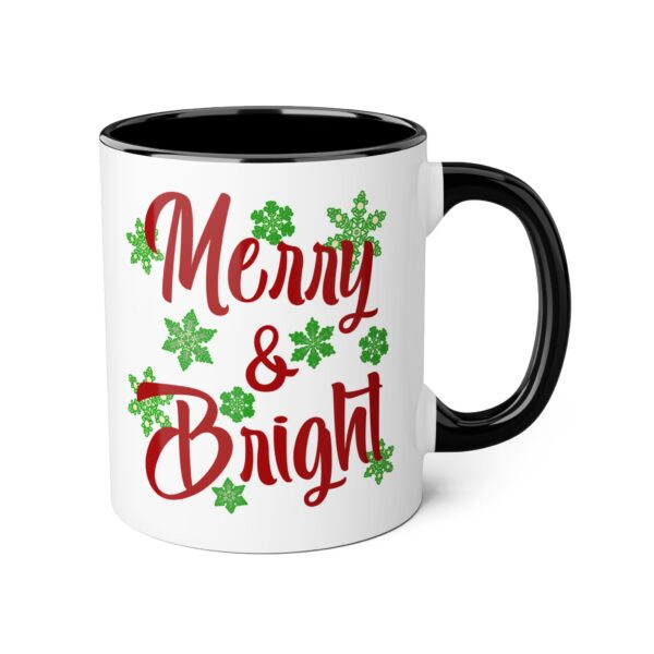 Merry & Bright Christmas Accent Mugs, 11oz - Image 5