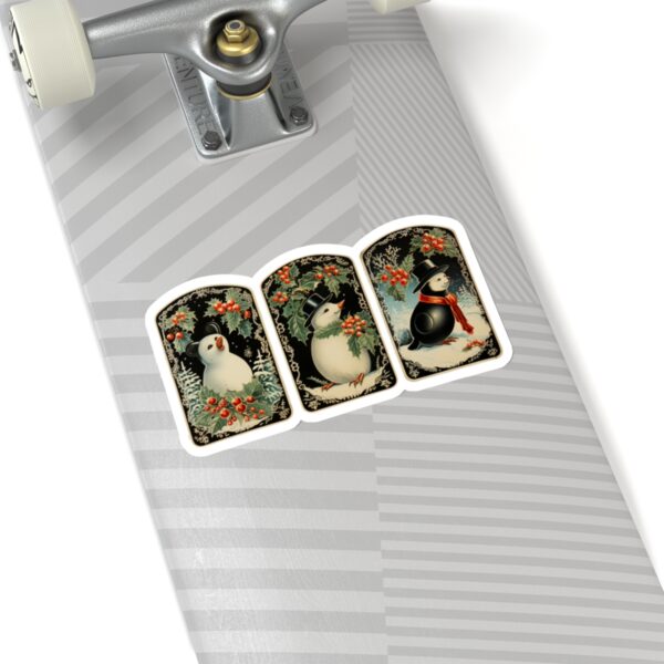 Vintage Christmas Penguins Kiss-Cut Sticker - Image 2