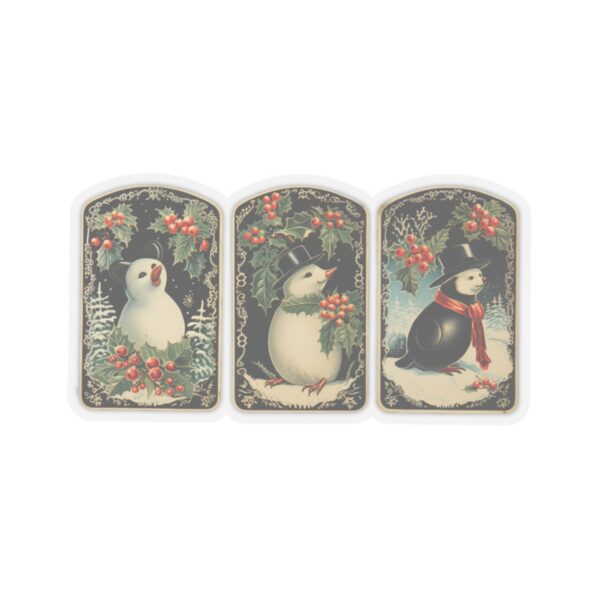 Vintage Christmas Penguins Kiss-Cut Sticker - Image 16