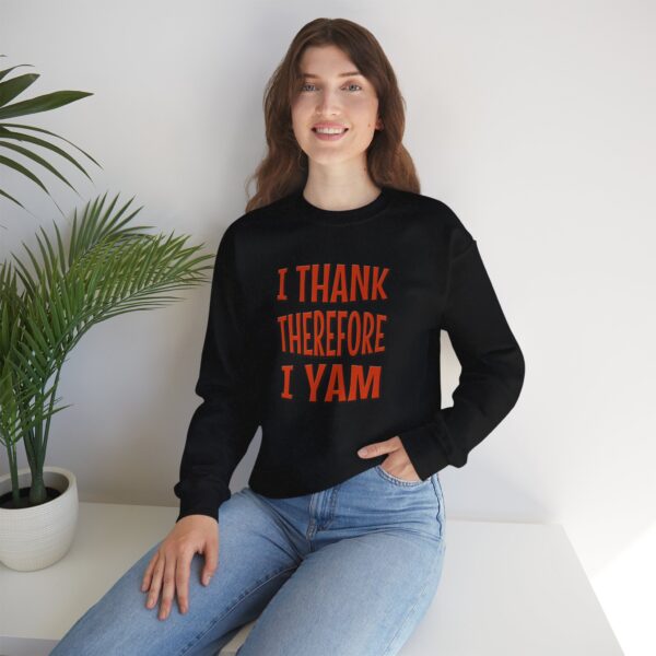 I Thank Therefore I Yam Thanksgiving Unisex Heavy Blend™ Crewneck Sweatshirt - Image 12