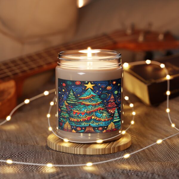 Retro Christmas Tree Scene Scented Candle, 9oz - Image 9