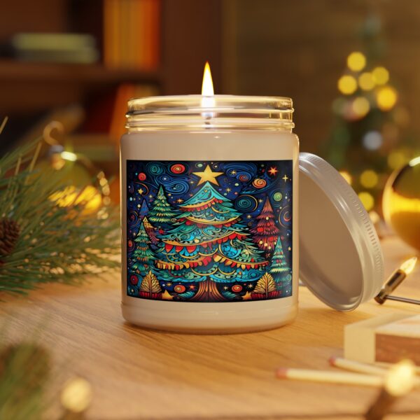 Retro Christmas Tree Scene Scented Candle, 9oz - Image 17