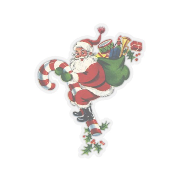 Vintage Santa and Candy Cane Kiss-Cut Sticker - Image 10