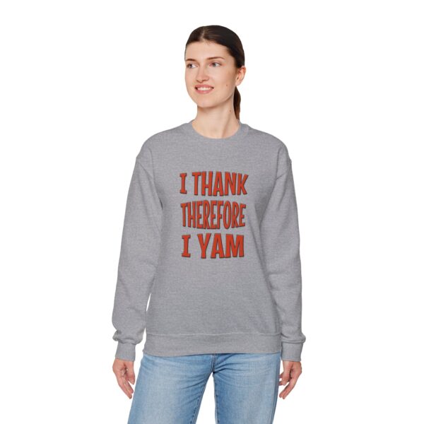 I Thank Therefore I Yam Thanksgiving Unisex Heavy Blend™ Crewneck Sweatshirt - Image 17