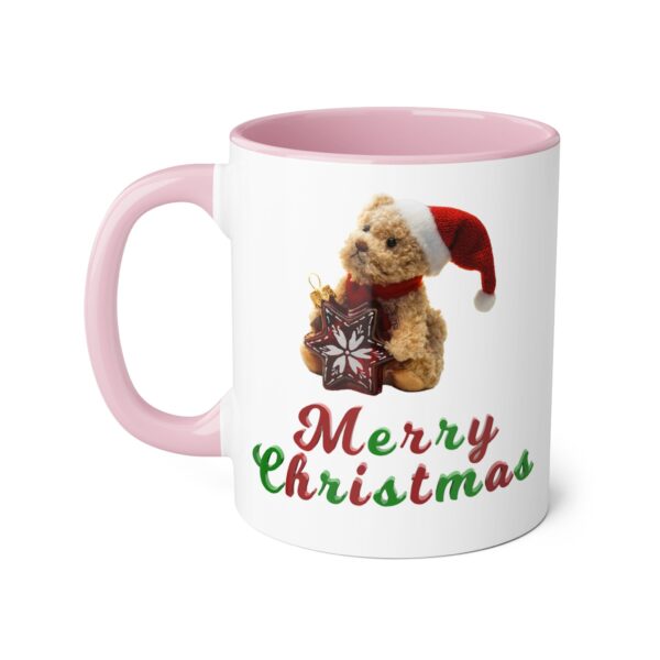 Merry Christmas Bear Accent Mugs, 11oz