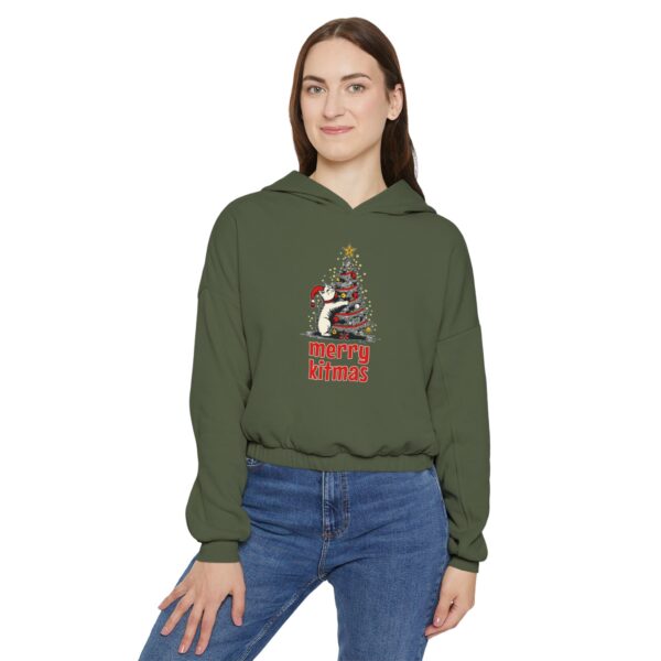 Merry Kitmas Women's Cinched Bottom Hoodie - Image 11