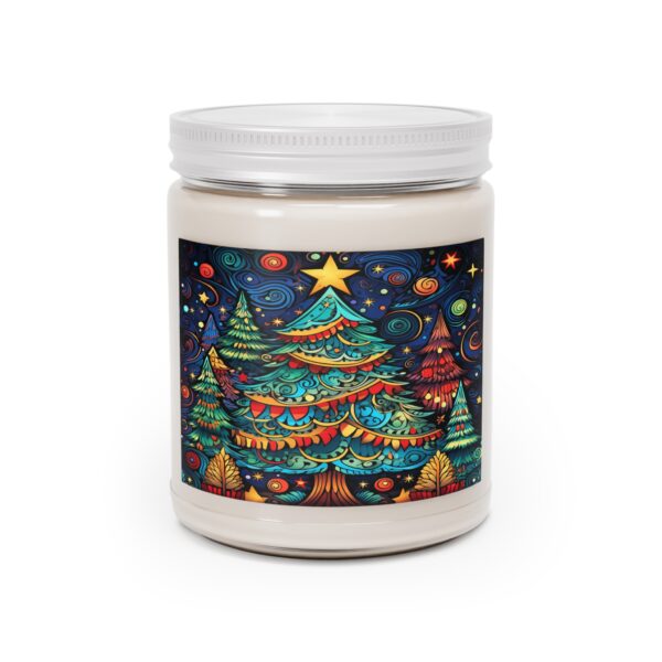 Retro Christmas Tree Scene Scented Candle, 9oz