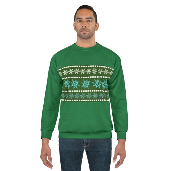 Light Green Unisex Christmas Style Sweatshirt (AOP)