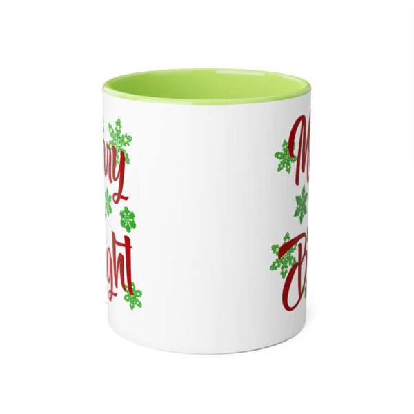 Merry & Bright Christmas Accent Mugs, 11oz - Image 2