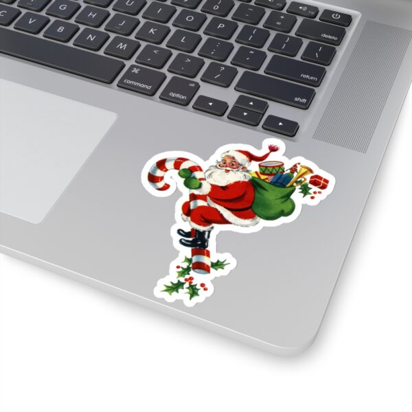 Vintage Santa and Candy Cane Kiss-Cut Sticker - Image 20