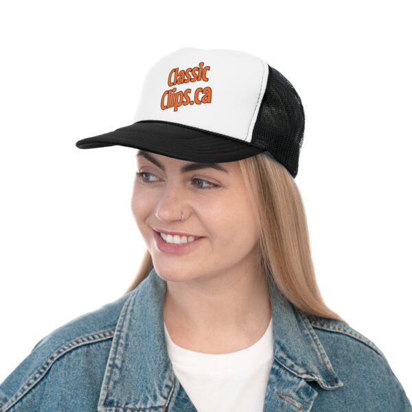 Classic Clips Brand Trucker Cap with Logo on Front - Image 4