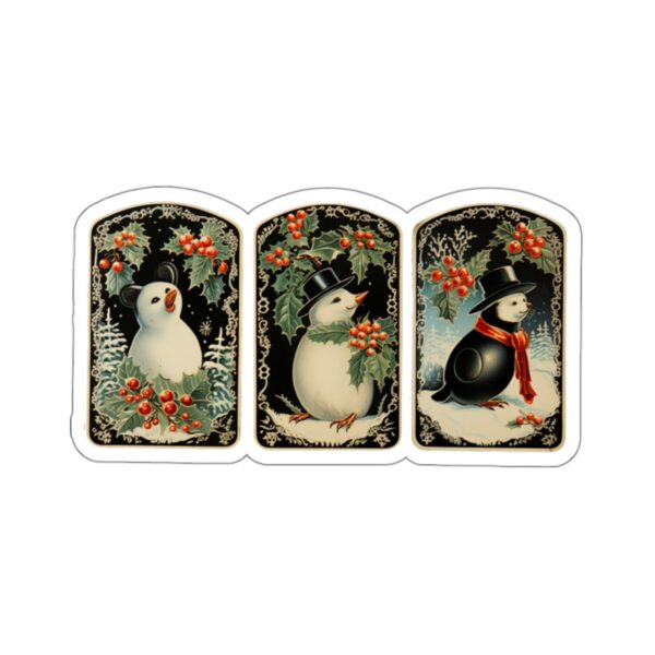 Vintage Christmas Penguins Kiss-Cut Sticker - Image 13