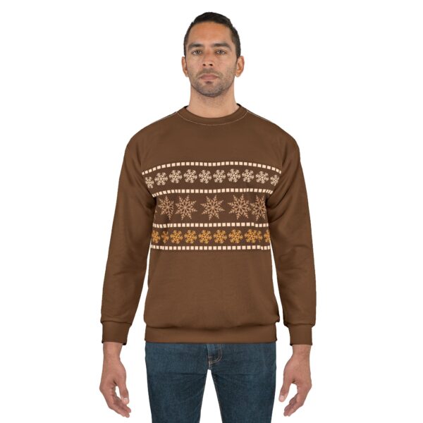 Brown Unisex Christmas Style Sweatshirt (AOP)