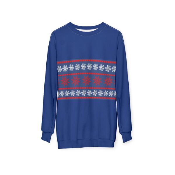 Dark Blue Unisex Christmas Style Sweatshirt (AOP) - Image 4