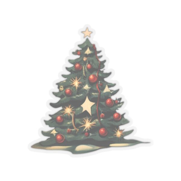 Retro Christmas Tree Kiss-Cut Sticker - Image 4