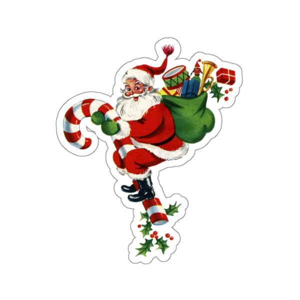 Vintage Santa and Candy Cane Kiss-Cut Sticker - Image 19