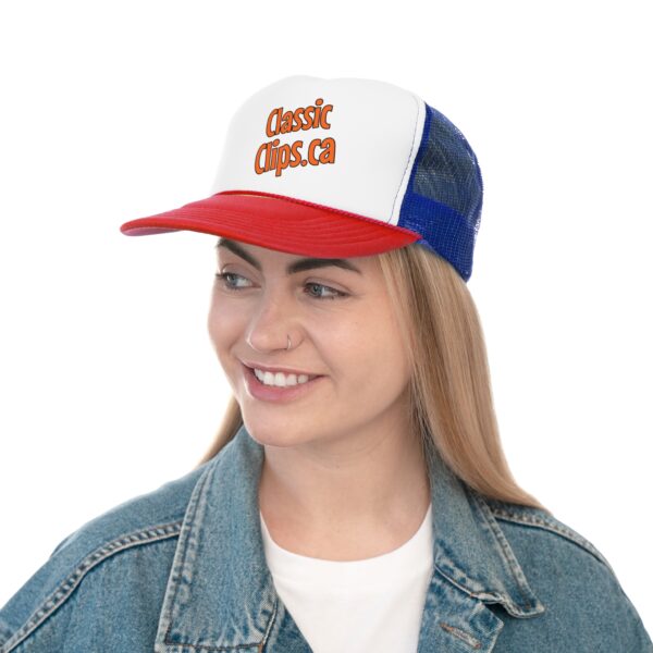 Classic Clips Brand Trucker Cap with Logo on Front - Image 9