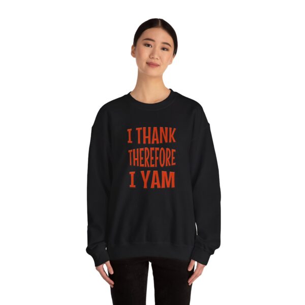 I Thank Therefore I Yam Thanksgiving Unisex Heavy Blend™ Crewneck Sweatshirt - Image 9