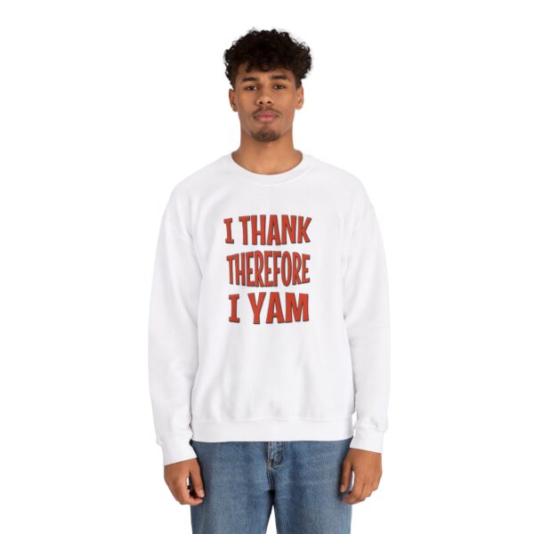 I Thank Therefore I Yam Thanksgiving Unisex Heavy Blend™ Crewneck Sweatshirt - Image 5