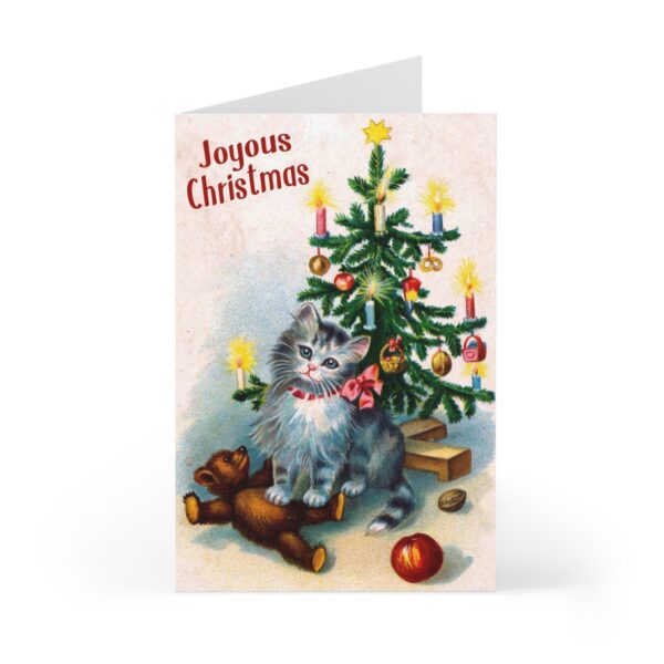 Retro Joyous Christmas Greeting Cards (7 pcs)