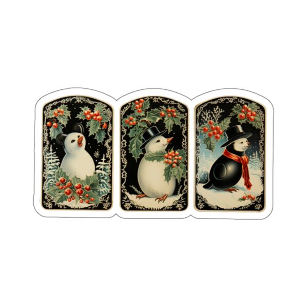 Vintage Christmas Penguins Kiss-Cut Sticker - Image 19