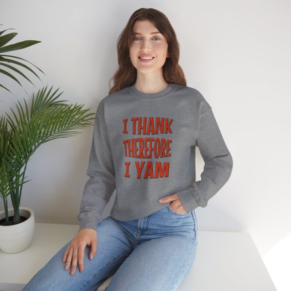 I Thank Therefore I Yam Thanksgiving Unisex Heavy Blend™ Crewneck Sweatshirt - Image 24