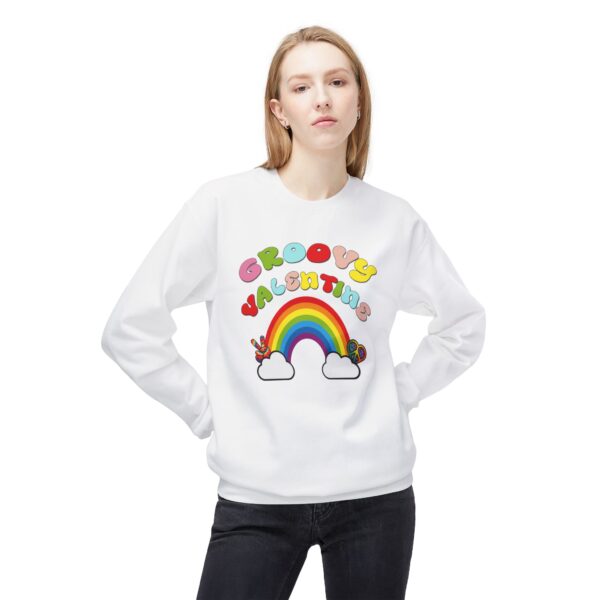 Groovy Valentine Unisex Midweight Softstyle Fleece Crewneck Sweatshirt - Image 7