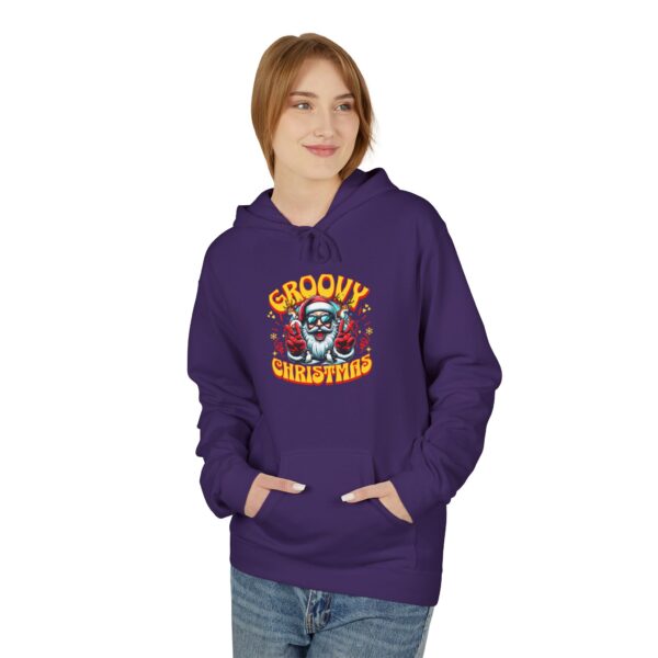 Retro Groovy Christmas Unisex Midweight Softstyle Fleece Hoodie - Image 41