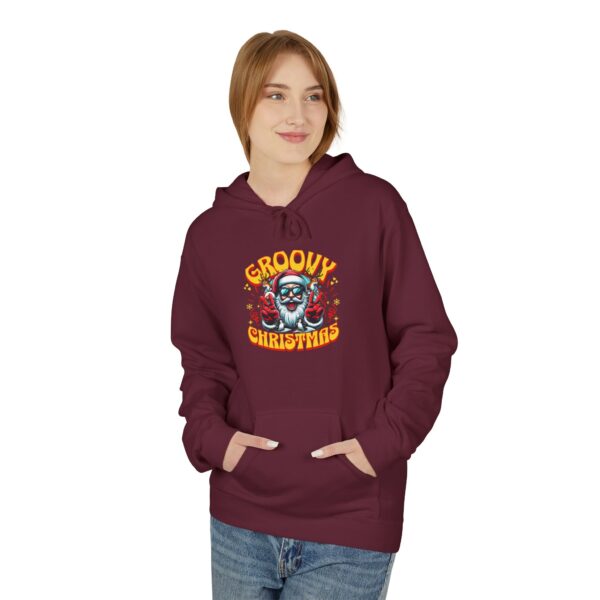 Retro Groovy Christmas Unisex Midweight Softstyle Fleece Hoodie - Image 21