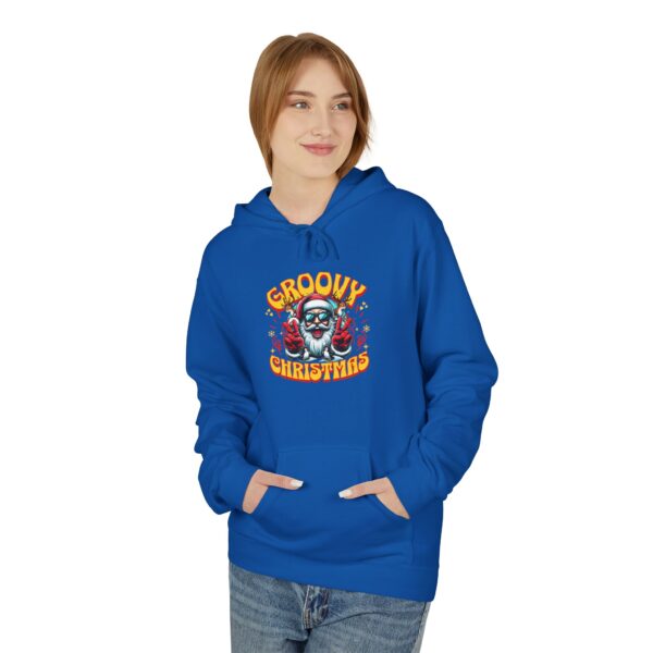 Retro Groovy Christmas Unisex Midweight Softstyle Fleece Hoodie - Image 37