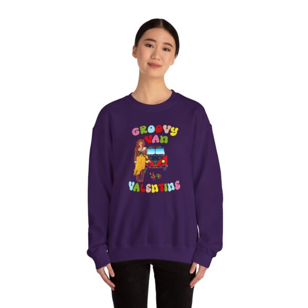 Groovy Van Valentine Unisex Heavy Blend™ Crewneck Sweatshirt - Image 57