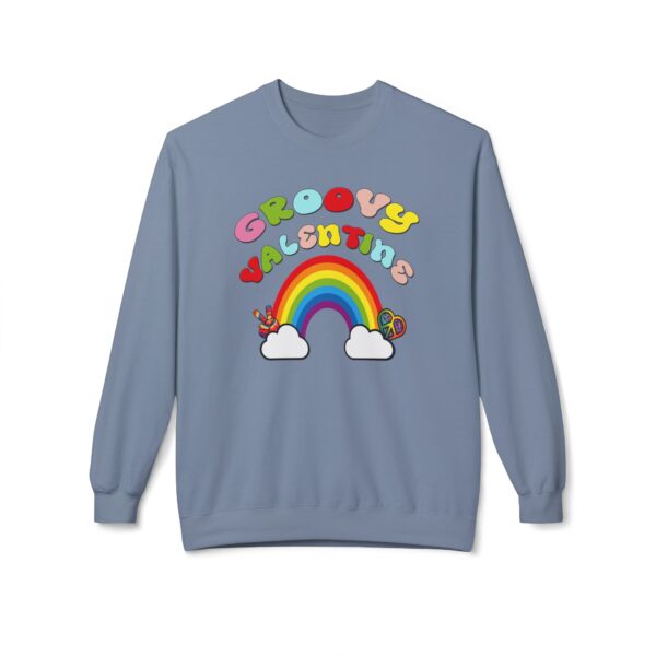 Groovy Valentine Unisex Midweight Softstyle Fleece Crewneck Sweatshirt - Image 2