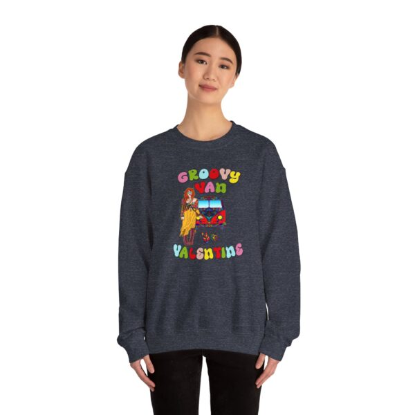 Groovy Van Valentine Unisex Heavy Blend™ Crewneck Sweatshirt - Image 41