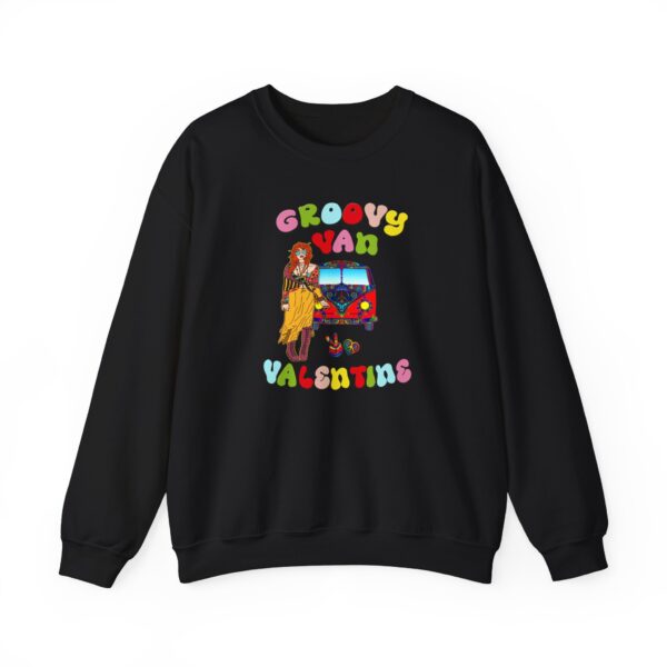 Groovy Van Valentine Unisex Heavy Blend™ Crewneck Sweatshirt - Image 2