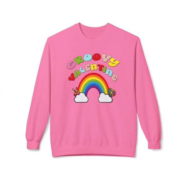 Groovy Valentine Unisex Midweight Softstyle Fleece Crewneck Sweatshirt - Image 53