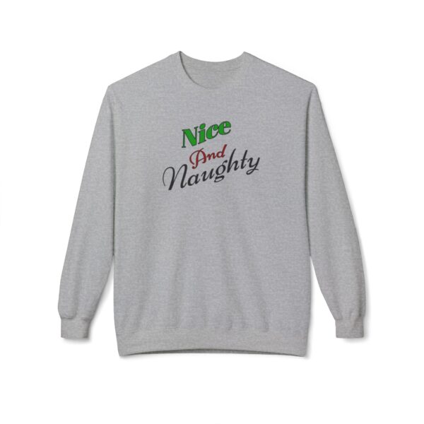 Nice And Naughty Christmas Unisex Midweight Softstyle Fleece Crewneck Sweatshirt - Image 2