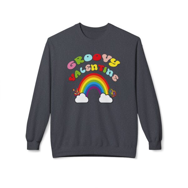 Groovy Valentine Unisex Midweight Softstyle Fleece Crewneck Sweatshirt - Image 29