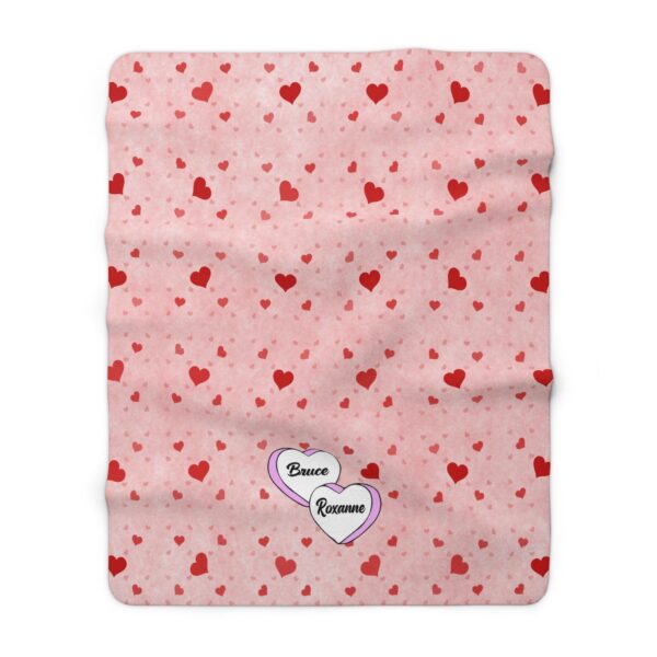 Romantic Valentine Couple's Sherpa Fleece Blanket - Image 5