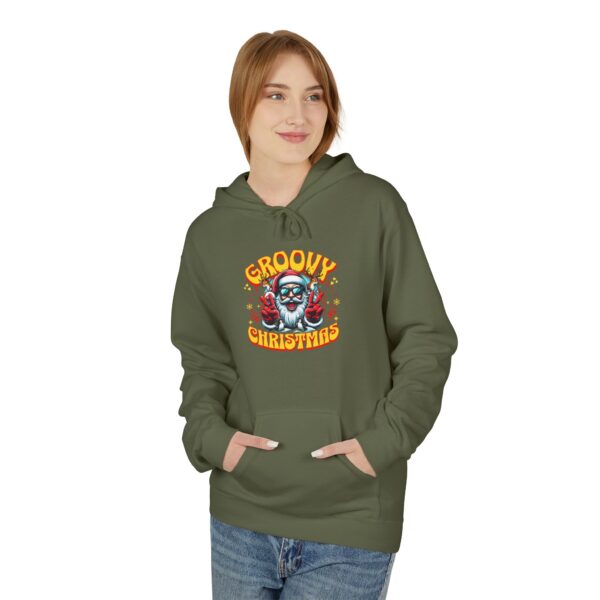 Retro Groovy Christmas Unisex Midweight Softstyle Fleece Hoodie - Image 25