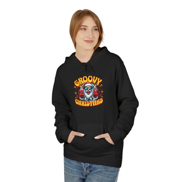 Retro Groovy Christmas Unisex Midweight Softstyle Fleece Hoodie - Image 4