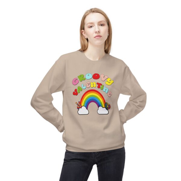 Groovy Valentine Unisex Midweight Softstyle Fleece Crewneck Sweatshirt - Image 15