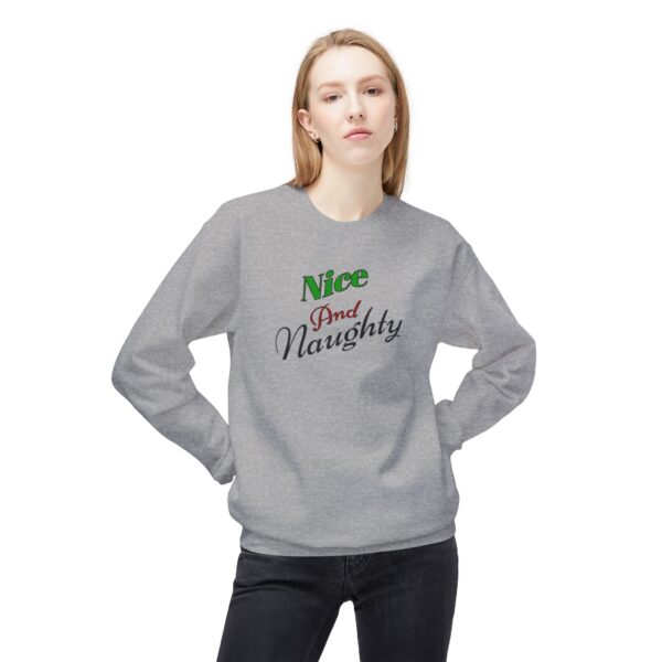 Nice And Naughty Christmas Unisex Midweight Softstyle Fleece Crewneck Sweatshirt