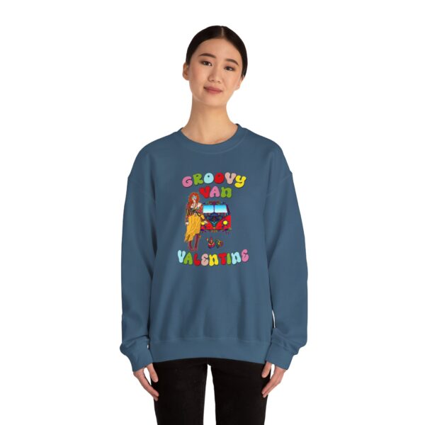 Groovy Van Valentine Unisex Heavy Blend™ Crewneck Sweatshirt - Image 45