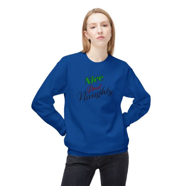 Nice And Naughty Christmas Unisex Midweight Softstyle Fleece Crewneck Sweatshirt - Image 15