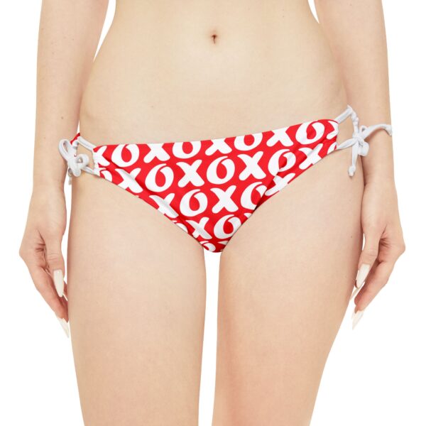 Hugs and Kisses Loop Tie Side Bikini Bottom (AOP)