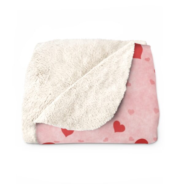 Romantic Valentine Couple's Sherpa Fleece Blanket - Image 2